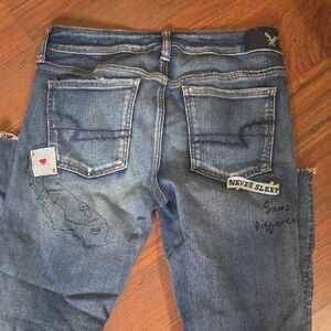 American Eagle Outfitters Jeggings with Patches Size 8